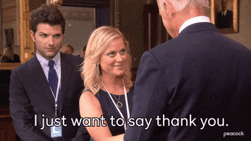 Parks And Recreation Thank You GIF by PeacockTV