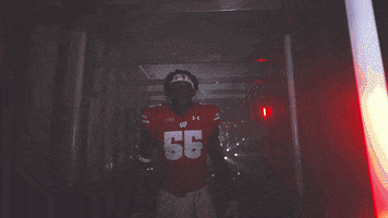 Football Chest Pound GIF by Wisconsin Badgers
