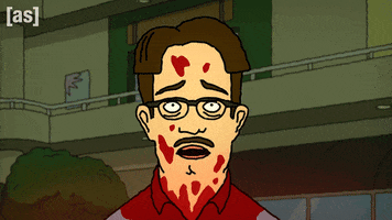 Scared Blood GIF by Adult Swim