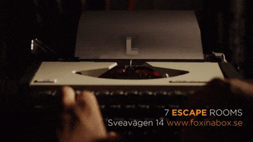 foxinaboxstockholm typing logic typewriter escape room GIF