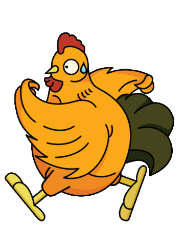 Hurry Rooster Sticker by Van Van