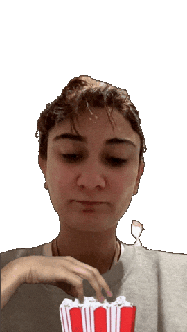 Eating Popcorn Sticker