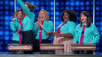 celebrity family feud victory GIF by ABC Network
