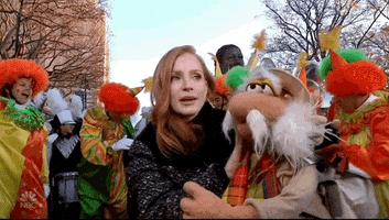 Jessica Chastain Muppet GIF by The 96th Macy’s Thanksgiving Day Parade