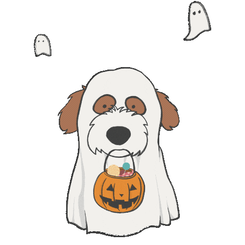 Trick Or Treat Dog Sticker by Berned