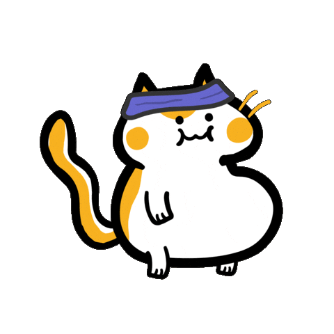 Cat Run Sticker by Poku Meow