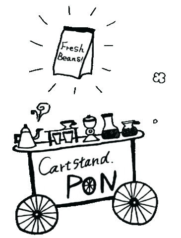 Coffee Cart Fresh Beans Sticker