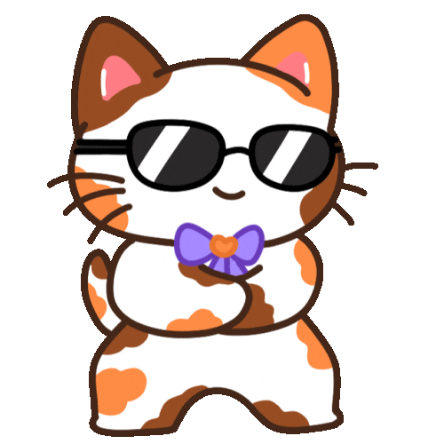 Showing Off Calico Cat Sticker by shichisōru
