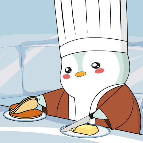 Hungry Pancake Day GIF by Pudgy Penguins