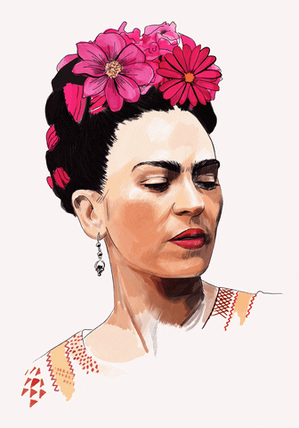 Frida Kahlo Flowers GIF