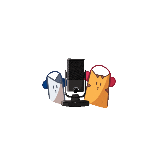 Cat Podcasting Sticker
