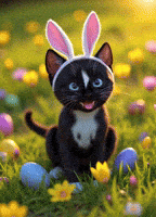 Easter Bunny Cute Cat GIF by Felini Rocks