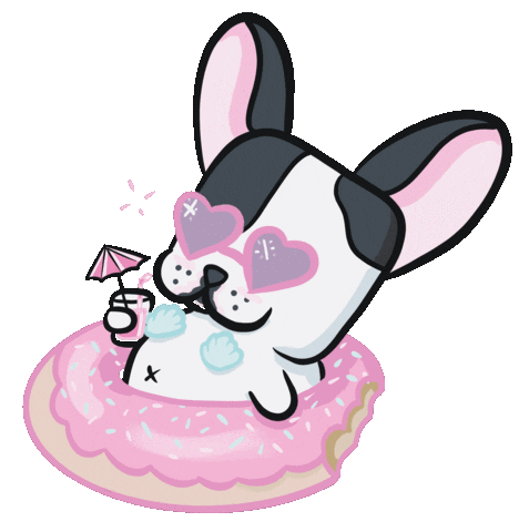 Relaxing French Bulldog Sticker by Eani
