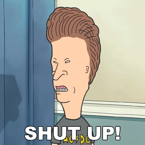 Beavis And Butthead Shut Up GIF by Paramount+