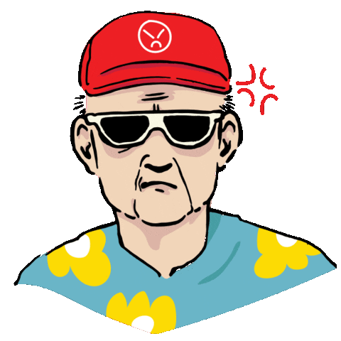 Angry Old Man Sticker by KIWIE