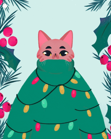 Merry Christmas Cat GIF by Poupoutte