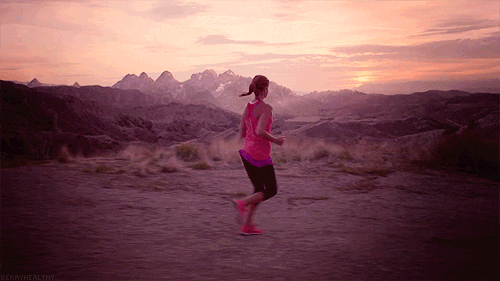  girl woman pink running run GIF