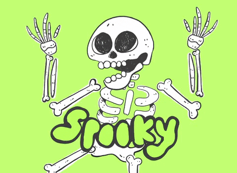 Spooky skeleton dancing