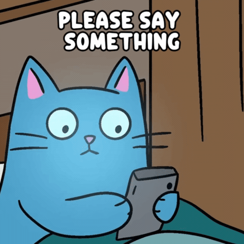 Text Me Back Blue Cat GIF