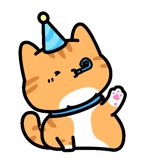 Happy Tabby Cat Sticker by Lord Tofu Animation