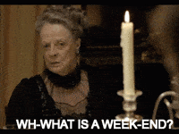 work weekend downton abbey stressed maggie smith