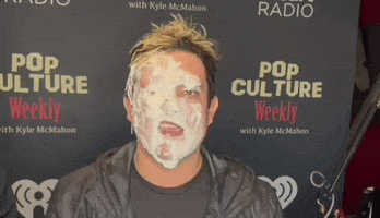 PopCultureWeekly weird strange whipped cream cream on face GIF