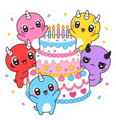 Happy Birthday Party Sticker by Naru Naru