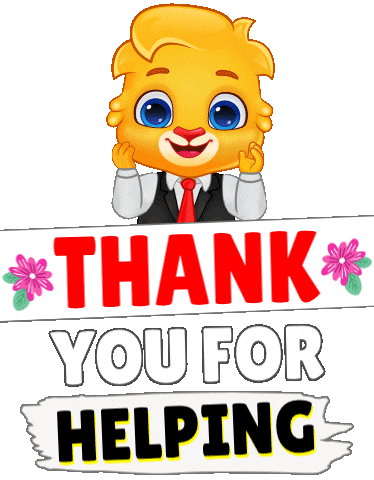 Thanks Thank You Sticker by Lucas and Friends by RV AppStudios