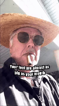 Your Feet Are Almost As Big As Your Mouth GIF