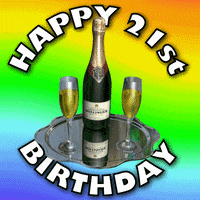 Champagne Happy 21St Birthday GIF