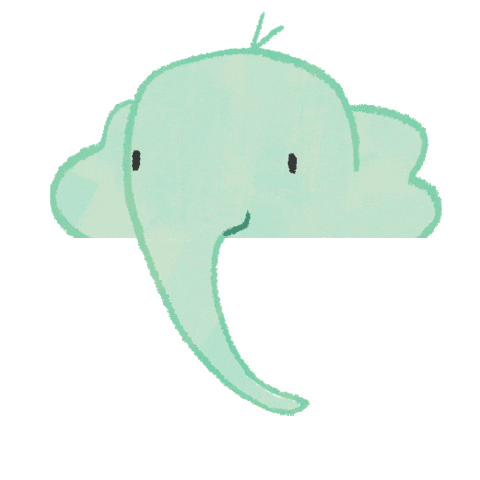 Happy Elephant Trunk Sticker by Sarah Kurpiel