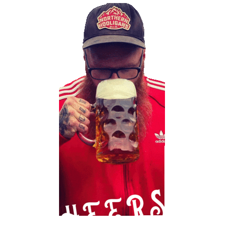 Beer Cheers Sticker by BEARDED VILLAINS