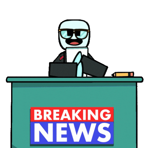 Breaking News Wow Sticker by Stikbot