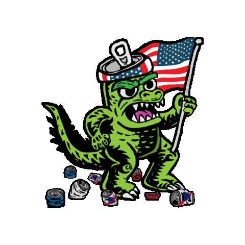 America Dinosaur Sticker by Comics & Brews