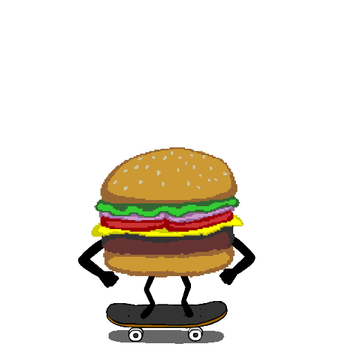 skateboard burger Sticker