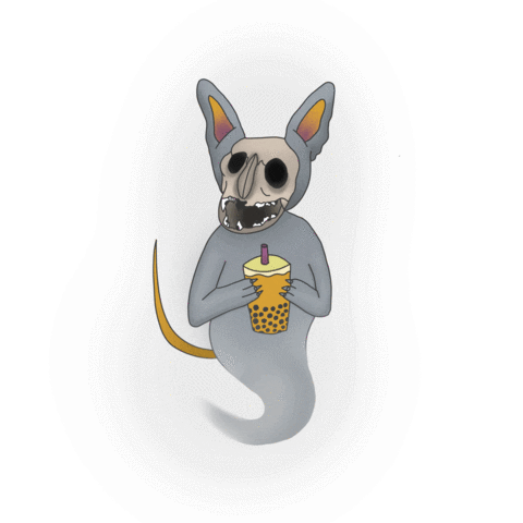 Boba Tea Ghost Sticker