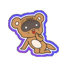 Raccoon Dog Wow Sticker by KUWAZAWA-Holdings