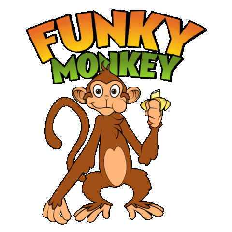 Monkey Banana Sticker by Hugo.fm