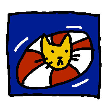 Cat Swimming Sticker