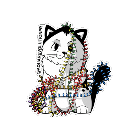 Cat Christmas Sticker by Aqua Revolution