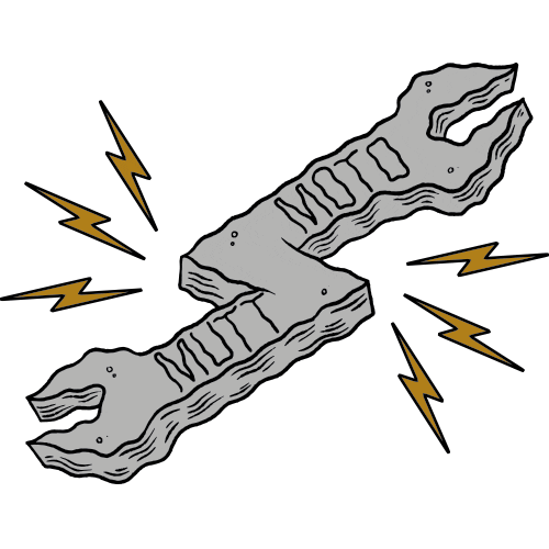 Illustration Lightning Sticker by Mutt Motorcycles