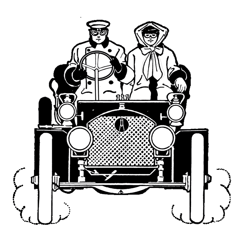 Driving Classic Car Sticker