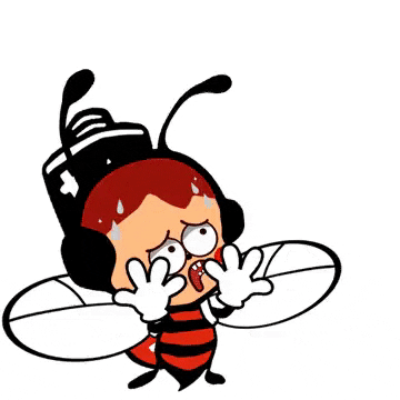 Peebeez red scary scared bee GIF