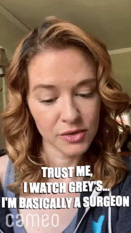 Greys Anatomy Doctor GIF by Cameo education, doctor, hospital, sarcasm, confident, medicine, greys anatomy, dramatic, surgery, surgeon, i got this, cameo, trust me, medical school, april kepner, skilled, trained, sarah drew, grey sloan memorial hospital, i know what im doing