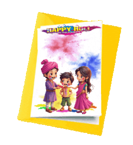 Boys Girls Happy Holi Sticker