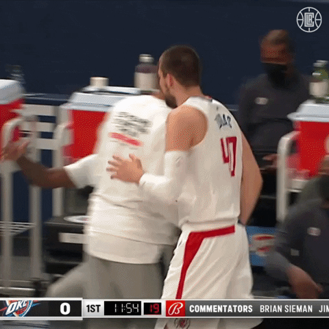 High Five Ivica Zubac GIF by LA Clippers