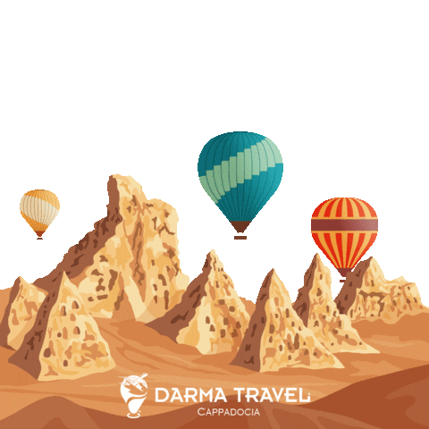 Hot Air Balloon Turkey Sticker by DarmaTravel