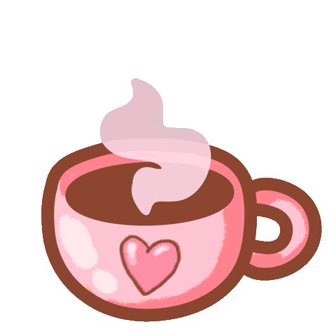 Coffee Time Pink Sticker