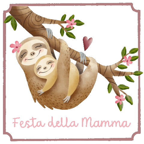 Mothers Day Sloth Sticker by Crisdemarchi Atelier