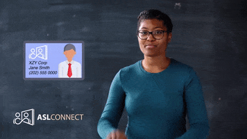 American Sign Language Business Card GIF by ASL Connect